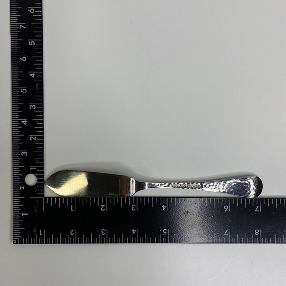 Wallace Continental Butter Serving Knife Hammered Handle Stainless 18/0 - Picture 5 of 6